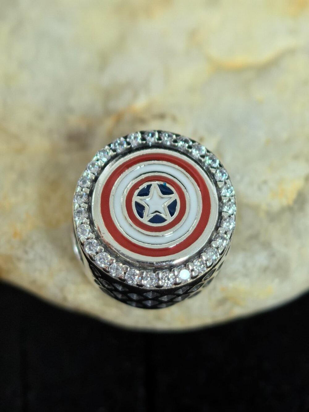 Pandora Disney Marvel The Avengers Captain America Charm, S925 Silver Jewelry